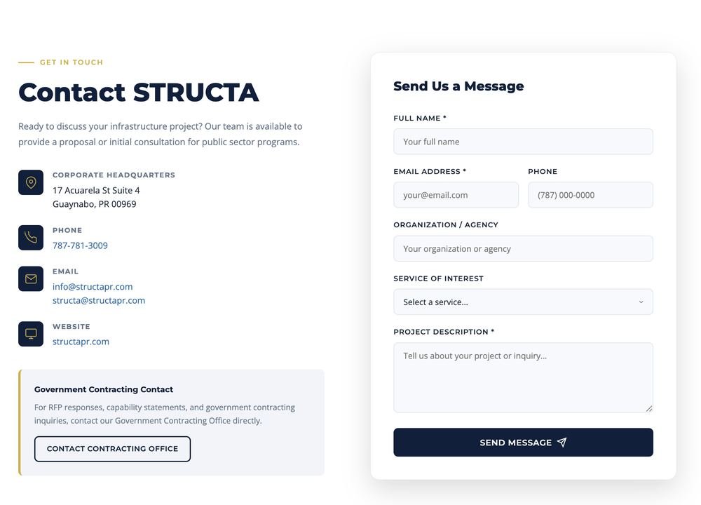 Contact section preview